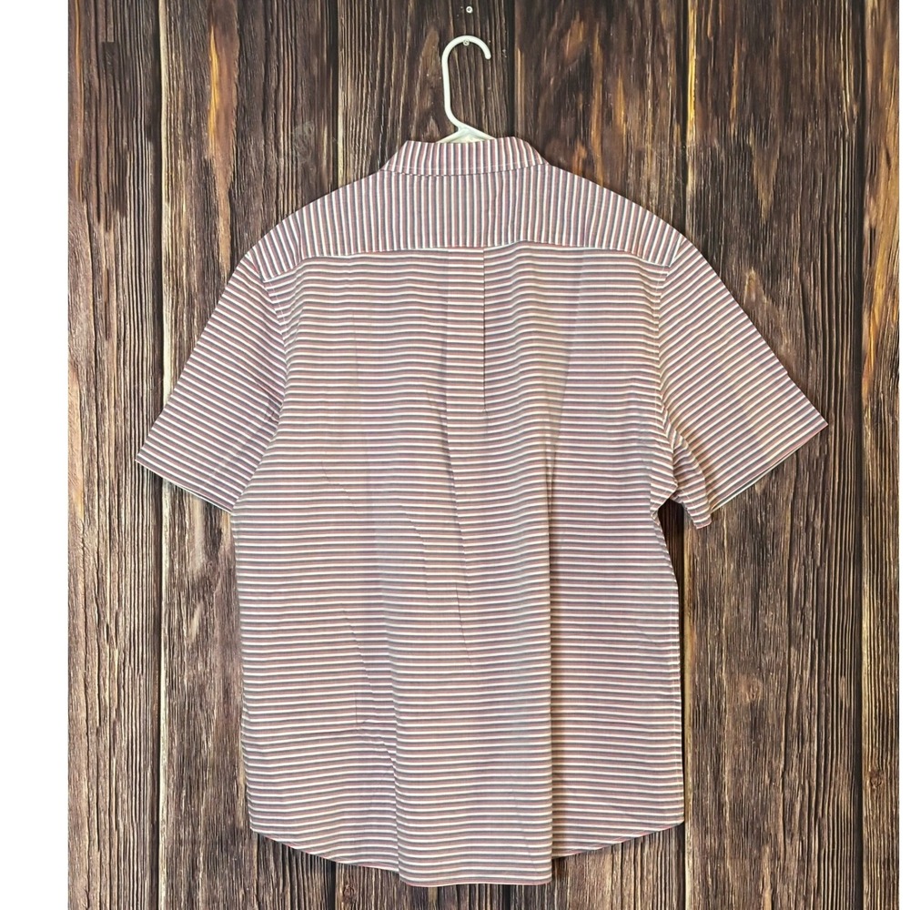 U.S. Polo Assn Shirt Mens 2XL Barberry Striped Short Sleeve Button Down NWT - Picture 2 of 14
